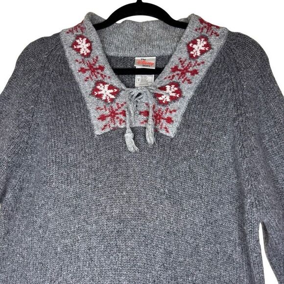 The Disney Store Winnie the Pooh Gray Fair Isle Ramie Blend Swtr Sz S Vintage - Picture 2 of 11